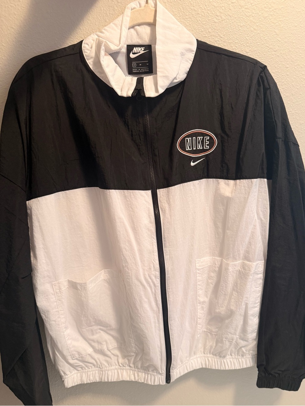 Nike Black and White Colorblock Track Jacket